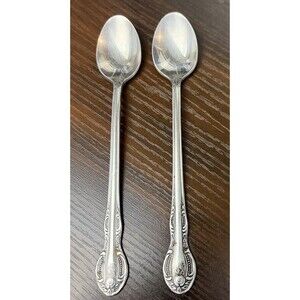 2 CHARLESTON CLASSIC by Washington Forge Stainless Ice Tea Spoons
